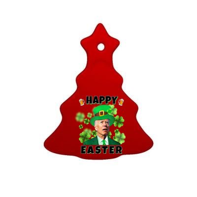 Happy Easter St Patrick's Day Confused Joe Biden Funny Ceramic Tree Ornament