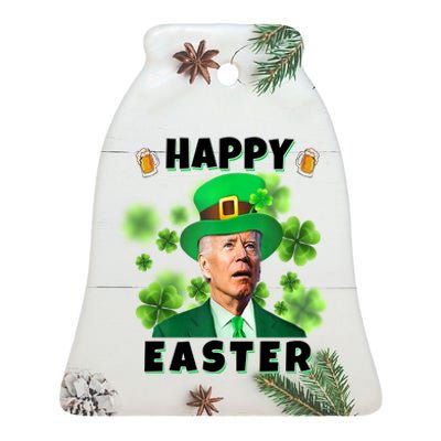 Happy Easter St Patrick's Day Confused Joe Biden Funny Ceramic Bell Ornament