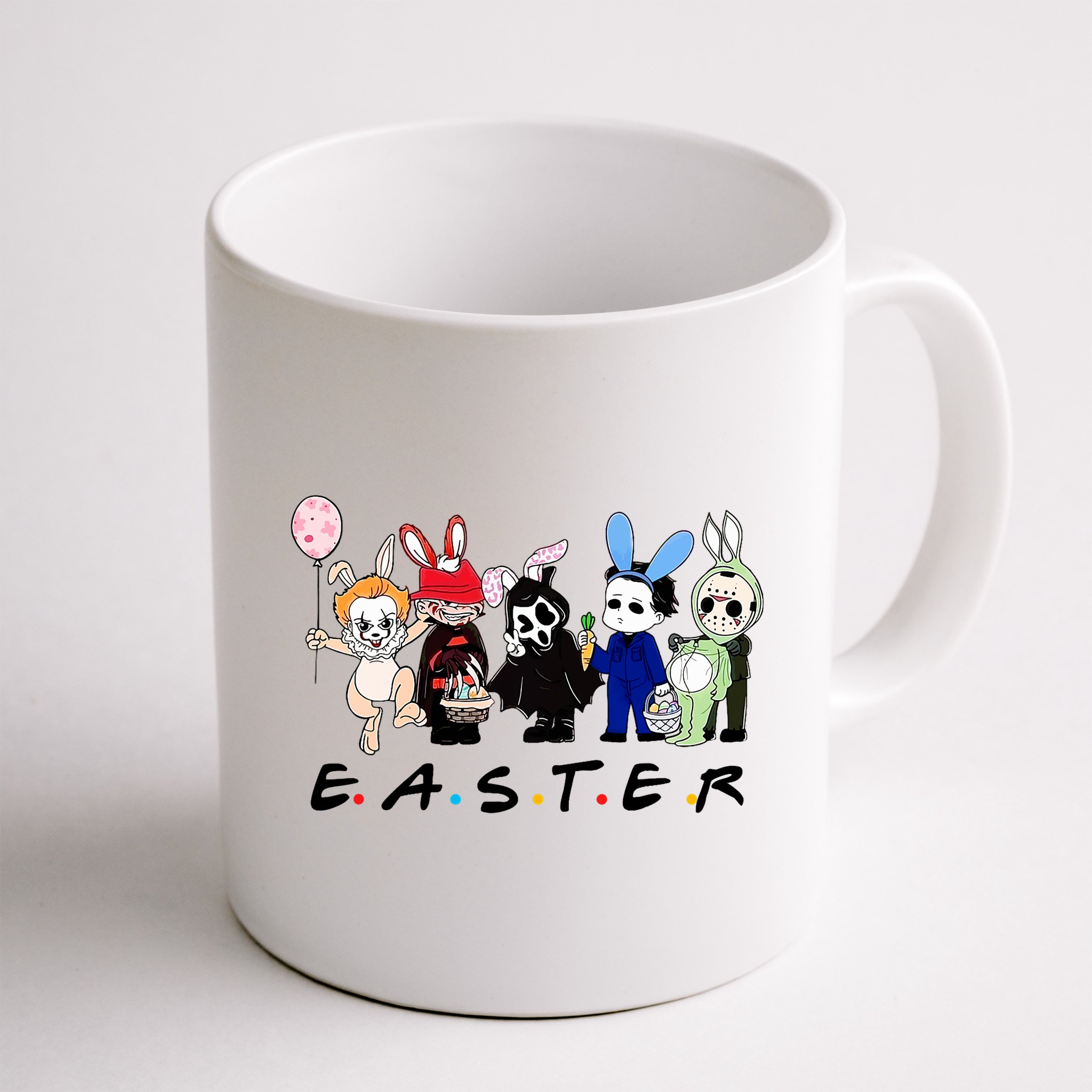 Happy Easter Scary Horror Easter Movie Bunny Hunting Eggs Mug