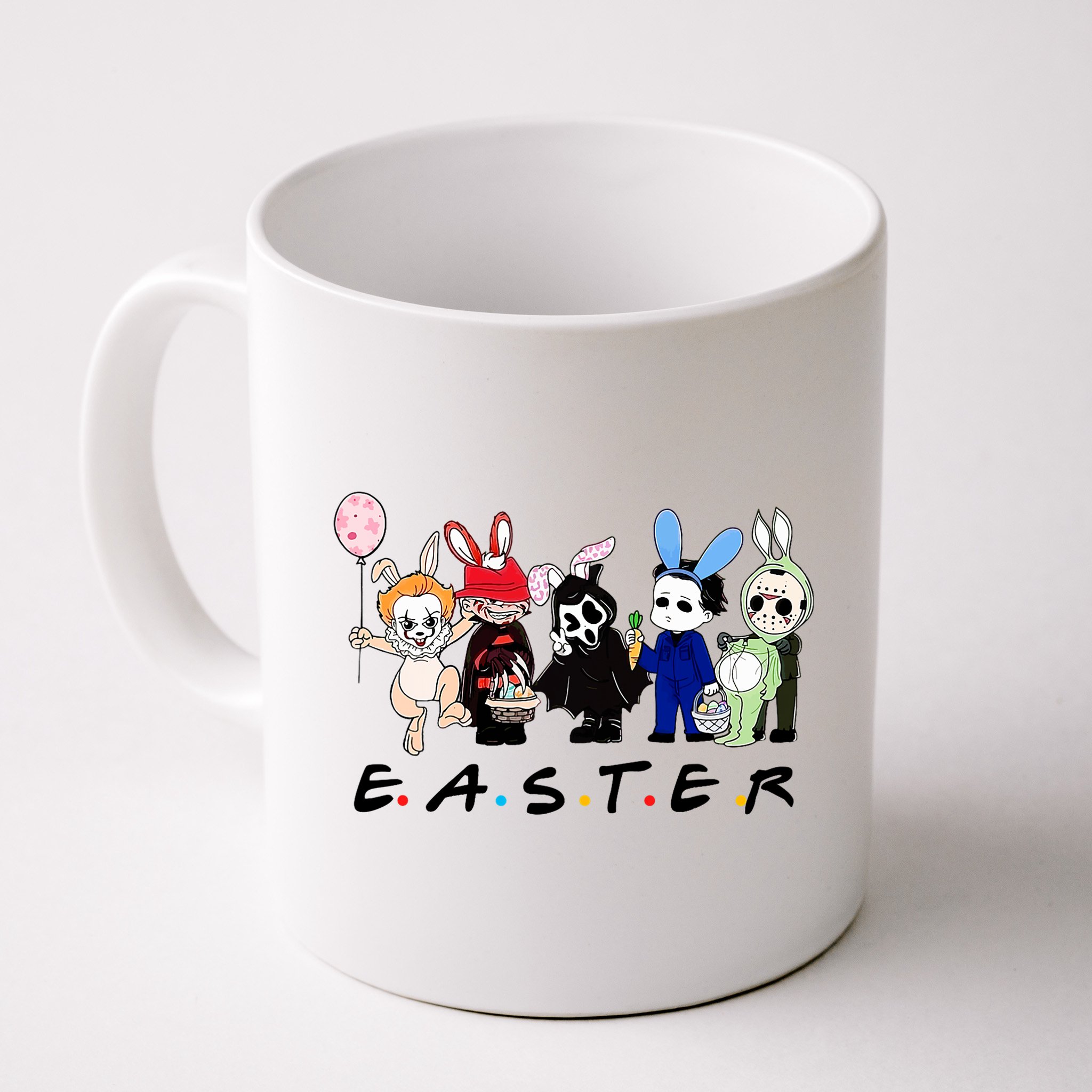 Happy Easter Scary Horror Easter Movie Bunny Hunting Eggs Mug