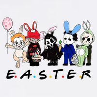 Happy Easter Scary Horror Easter Movie Bunny Hunting Eggs Tank Top