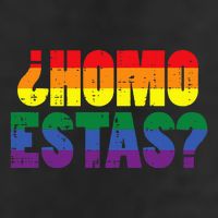 Homo Estas Spanish Mexican Funny Pride Ally Month 7 Panel Mesh Trucker Snapback Hat