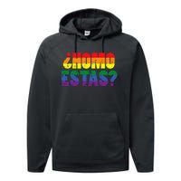 Homo Estas Spanish Mexican Funny Pride Ally Month Performance Fleece Hoodie