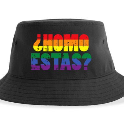 Homo Estas Spanish Mexican Funny Pride Ally Month Sustainable Bucket Hat