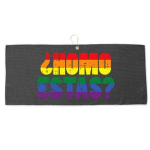 Homo Estas Spanish Mexican Funny Pride Ally Month Large Microfiber Waffle Golf Towel