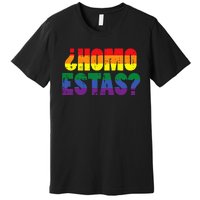 Homo Estas Spanish Mexican Funny Pride Ally Month Premium T-Shirt