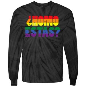 Homo Estas Spanish Mexican Funny Pride Ally Month Tie-Dye Long Sleeve Shirt