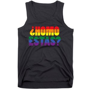 Homo Estas Spanish Mexican Funny Pride Ally Month Tank Top