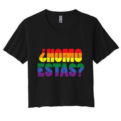 Homo Estas Spanish Mexican Funny Pride Ally Month Crop Top