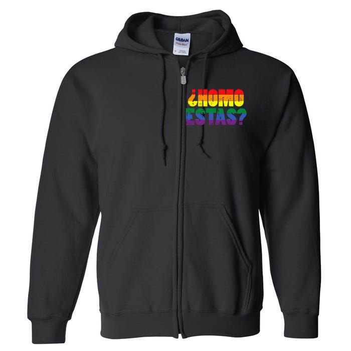 Homo Estas Spanish Mexican Funny Pride Ally Month Full Zip Hoodie