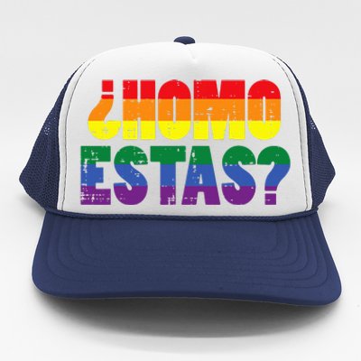 Homo Estas Spanish Mexican Funny Pride Ally Month Trucker Hat