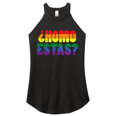 Homo Estas Spanish Mexican Funny Pride Ally Lgbt Month Women's Perfect Tri Rocker Tank