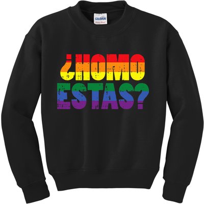 Homo Estas Spanish Mexican Funny Pride Ally Lgbt Month Kids Sweatshirt
