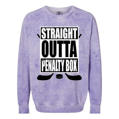 Hockey EnthusiastS Straight Outta The Penaltybox Design Funny Gift Colorblast Crewneck Sweatshirt