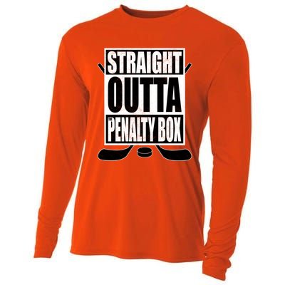 Hockey EnthusiastS Straight Outta The Penaltybox Design Funny Gift Cooling Performance Long Sleeve Crew