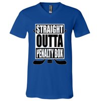 Hockey EnthusiastS Straight Outta The Penaltybox Design Funny Gift V-Neck T-Shirt