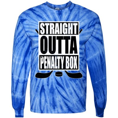 Hockey EnthusiastS Straight Outta The Penaltybox Design Funny Gift Tie-Dye Long Sleeve Shirt