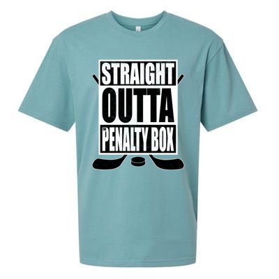 Hockey EnthusiastS Straight Outta The Penaltybox Design Funny Gift Sueded Cloud Jersey T-Shirt