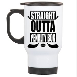 Hockey EnthusiastS Straight Outta The Penaltybox Design Funny Gift Stainless Steel Travel Mug