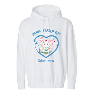 Happy Easter School Nurse Funny Gift Cute Nurse Easter Day Gift Garment-Dyed Fleece Hoodie