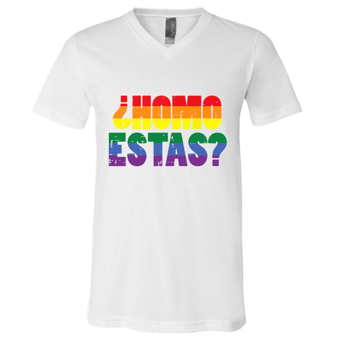 Homo Estas Spanish Mexican Funny Pride Ally Month V-Neck T-Shirt