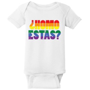 Homo Estas Spanish Mexican Funny Pride Ally Month Baby Bodysuit