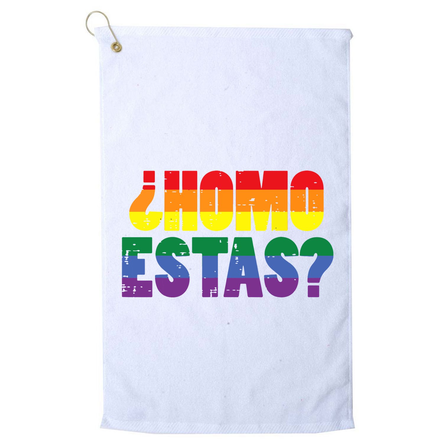 Homo Estas Spanish Mexican Funny Pride Ally Month Golf Towel