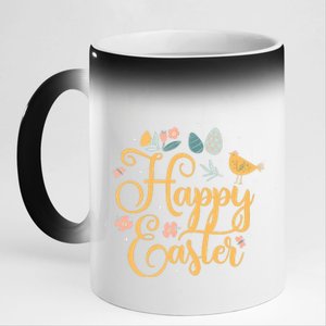 Happy Easter Sayings Egg Bunny 11oz Black Color Changing Mug