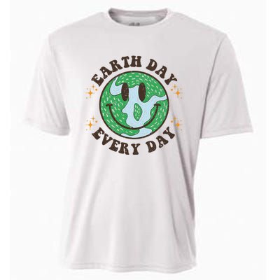 Hippie Earth Smile Face Retro Groovy Earth Day Everyday Cooling Performance Crew T-Shirt