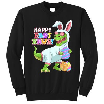 Happy Eastrawr T Rex Easter Bunny Dinosaur Eggs Boys Kids Sweatshirt