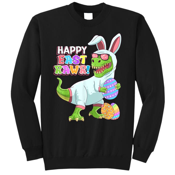 Happy Eastrawr T Rex Easter Bunny Dinosaur Eggs Boys Kids Sweatshirt