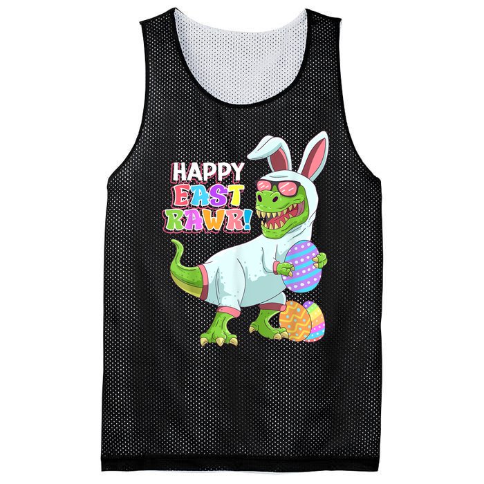 Happy Eastrawr T Rex Easter Bunny Dinosaur Eggs Boys Kids Mesh Reversible Basketball Jersey Tank