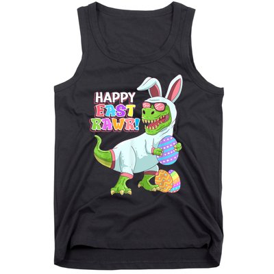 Happy Eastrawr T Rex Easter Bunny Dinosaur Eggs Boys Kids Tank Top