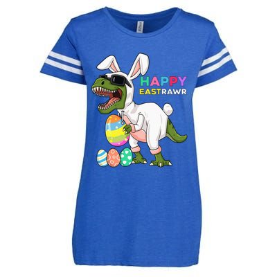 Happy Eastrawr T Rex Easter Bunny Dinosaur Eggs Enza Ladies Jersey Football T-Shirt