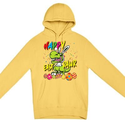 Happy Eastrawr TRex Easter Dinosaur Egg Bunny Dino Premium Pullover Hoodie