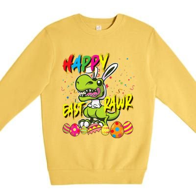 Happy Eastrawr TRex Easter Dinosaur Egg Bunny Dino Premium Crewneck Sweatshirt