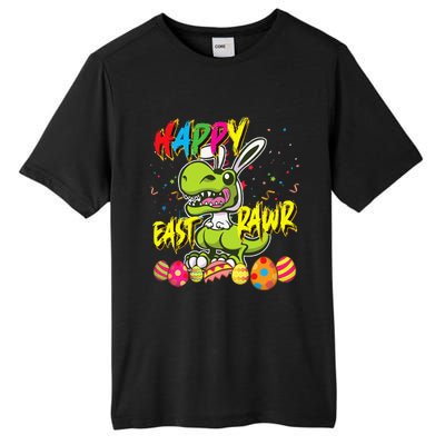 Happy Eastrawr TRex Easter Dinosaur Egg Bunny Dino Tall Fusion ChromaSoft Performance T-Shirt