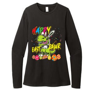 Happy Eastrawr TRex Easter Dinosaur Egg Bunny Dino Womens CVC Long Sleeve Shirt