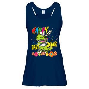 Happy Eastrawr TRex Easter Dinosaur Egg Bunny Dino Ladies Essential Flowy Tank