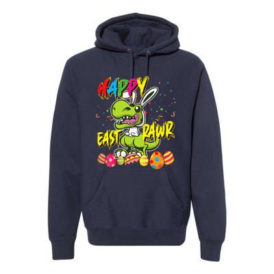 Happy Eastrawr TRex Easter Dinosaur Egg Bunny Dino Premium Hoodie