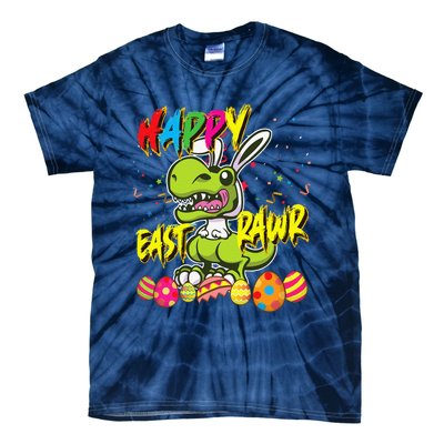 Happy Eastrawr TRex Easter Dinosaur Egg Bunny Dino Tie-Dye T-Shirt