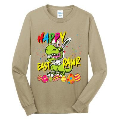 Happy Eastrawr TRex Easter Dinosaur Egg Bunny Dino Tall Long Sleeve T-Shirt