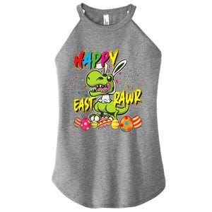 Happy Eastrawr TRex Easter Dinosaur Egg Bunny Dino Women's Perfect Tri Rocker Tank