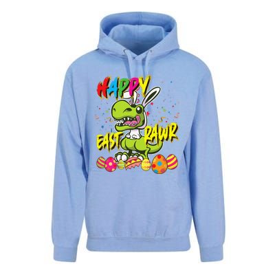 Happy Eastrawr TRex Easter Dinosaur Egg Bunny Dino Unisex Surf Hoodie