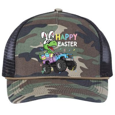 Happy Easter Trex Bunny Monster Truck Rabbit Ears Retro Rope Trucker Hat Cap