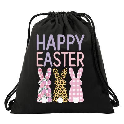 Happy Easter Trio Bunny Gift Graphic Collection Drawstring Bag