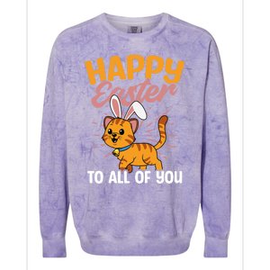 Happy Easte To You Design Easter Cat Gift Colorblast Crewneck Sweatshirt