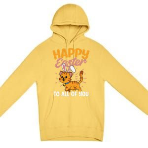 Happy Easte To You Design Easter Cat Gift Premium Pullover Hoodie