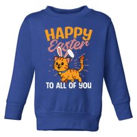 Happy Easte To You Design Easter Cat Gift Toddler Sweatshirt