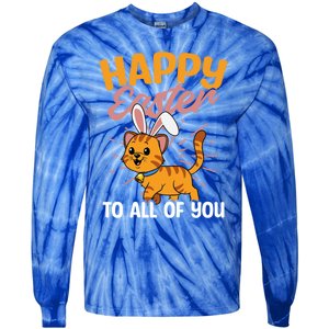 Happy Easte To You Design Easter Cat Gift Tie-Dye Long Sleeve Shirt